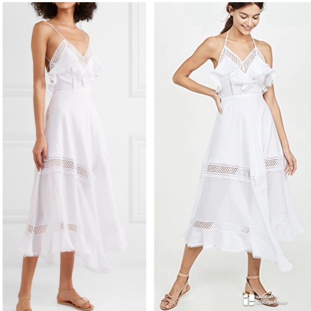 Charo Ruiz Sabine crochet lace white maxi dress NEW
